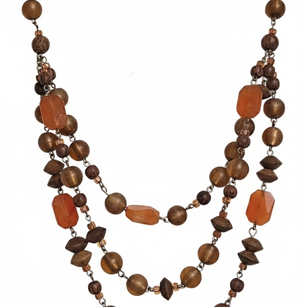 Elegant Brown Beaded Necklace